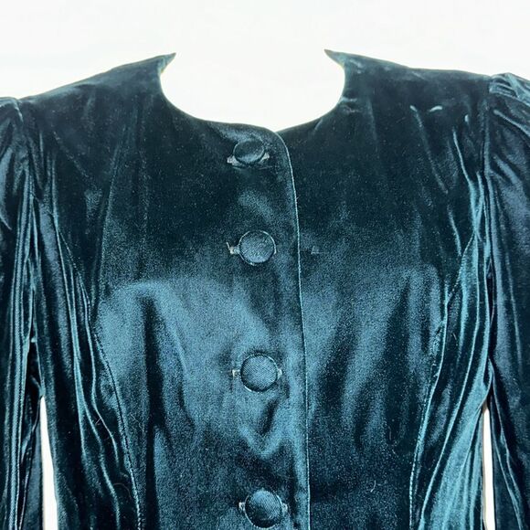 Vintage 80s Lanz Originals dark green velvet fitted suit - Picture 5 of 10